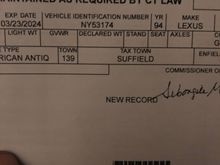 previous registration 
