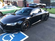Audi R8 with a unique luggage rack.