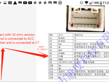 This is what the seller sent me which is mostly wrong. The car has a 12 pin connector not 14 pins. They were right in the 1 K ohm resistor.