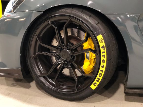I know it was asking for stock wheels but mine are the same size just more aggressive offset plus I also have a 10mm spacer up front lowered on swift springs with no issues so anyone with stock wheels should have no trouble with these sizes 