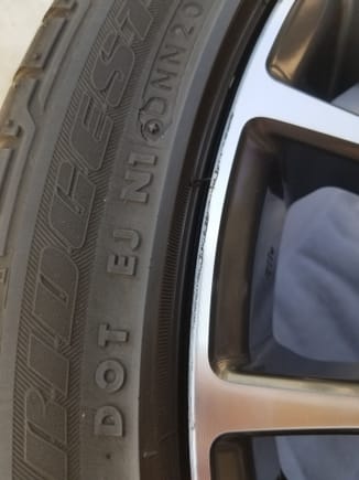 Tire #2; Rubber smudge without surface irregularity