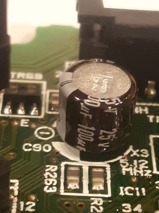 Was unable to source an exact replacement for 25V 100uf low profile (7mm) UCC capacitor.