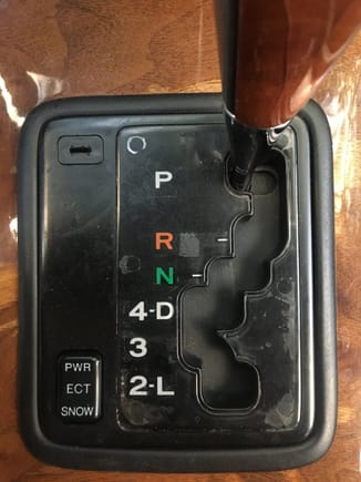 Another member's original.shift plate depicting shift lock plug upper left hand corner...