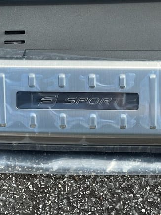 Even closer up on the F-Sport logo. Note there is a protective piece of clear wrap on the logo — I did t remove that yet. 