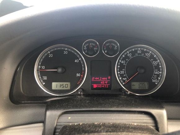 2005 passat tdi on rural roads 44.2 mpg, EPA 37