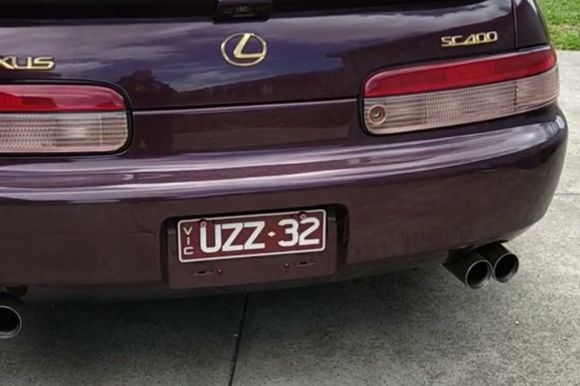 Original  Reversing Camera is above the Lexus symbol, Quad Stainless Steel Exhaust tips on a custom built 3" Magnaflow Stainless Steel Exhaust system.