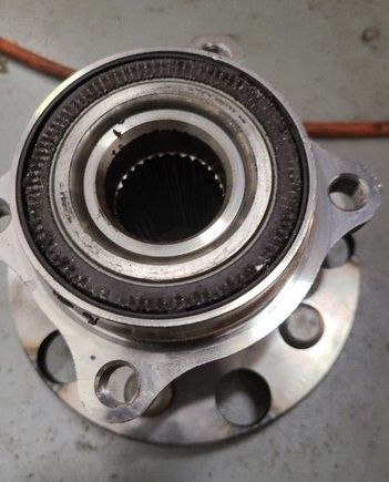 Damaged bearing hub.