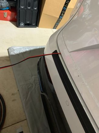 Close trunk down on wiring