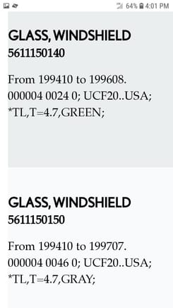 Glass thickness 1995 - 1997 LS400  is 4.7 mm.