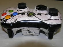Xbox controller with white base coat in Black Marble print