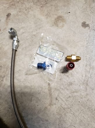 As you can sew i already installed one this line will be for my oil feed line but that red fitting im not sure how to install