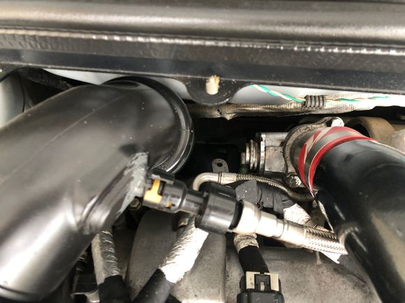 Just noticed this lovely JB Weld repair to the (I believe) PCV system. Turbo looks relatively clean. 
