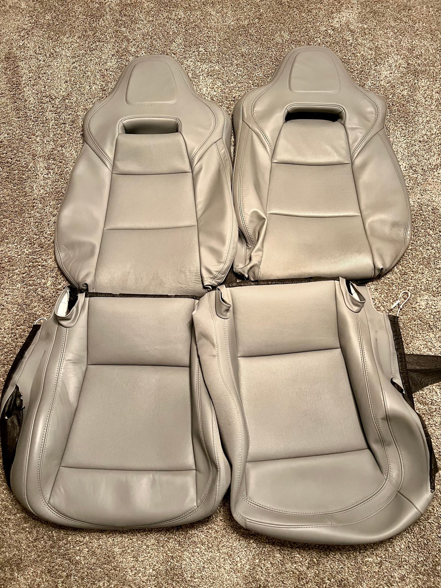 FS (For Sale) Full set Corvette C7 Grey Leather Seat Covers OEM 6k