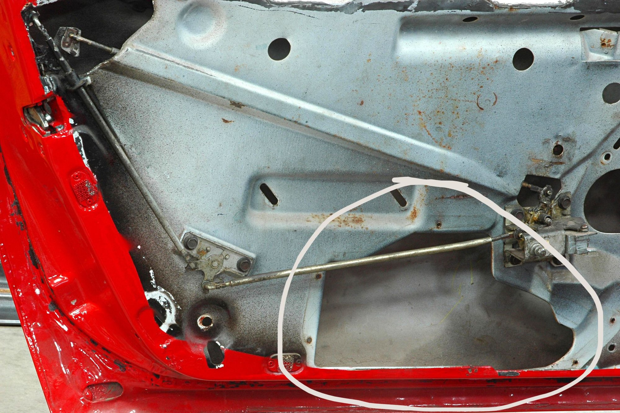 here is where the little access service panel is. removing this gives access to reach inside to put back the nut