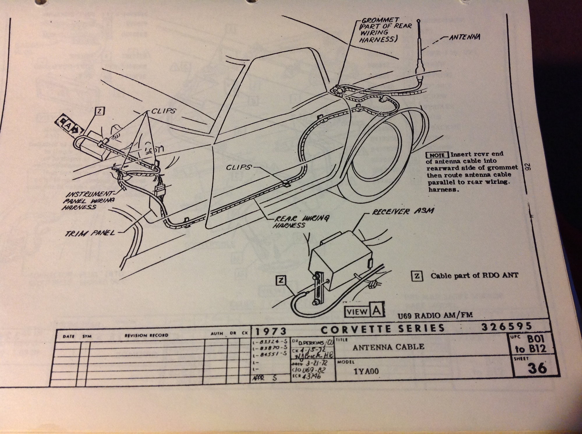 Antenna cable routing 73 - CorvetteForum - Chevrolet Corvette Forum