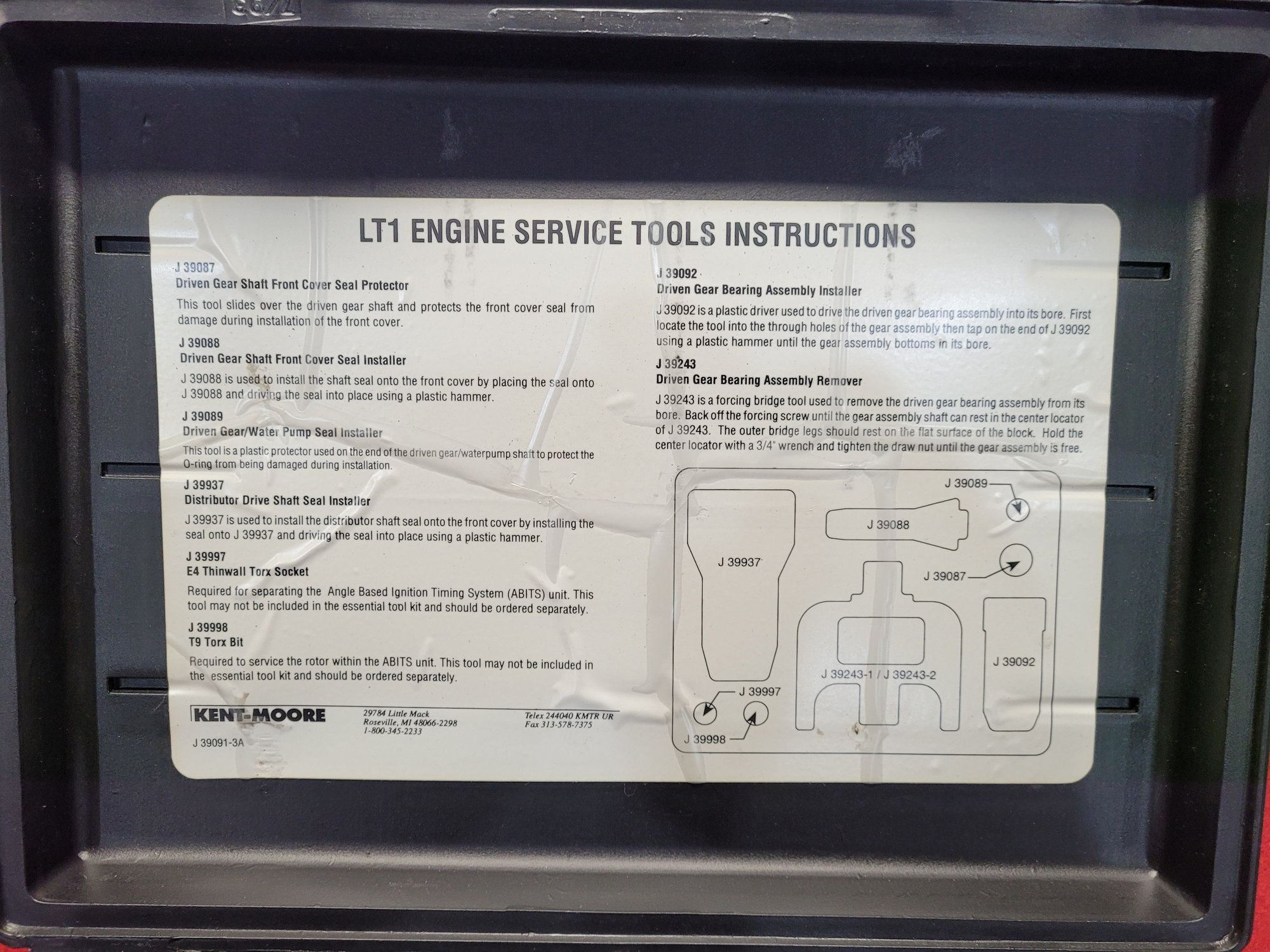 FS (For Sale) SOLD. Kent-Moore (J 39091-2A) LT1/LT4 Engine Service Tool ...