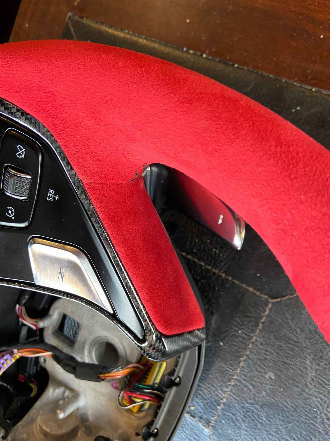 Carbon Fiber Steering Wheel, installed. CorvetteForum Chevrolet