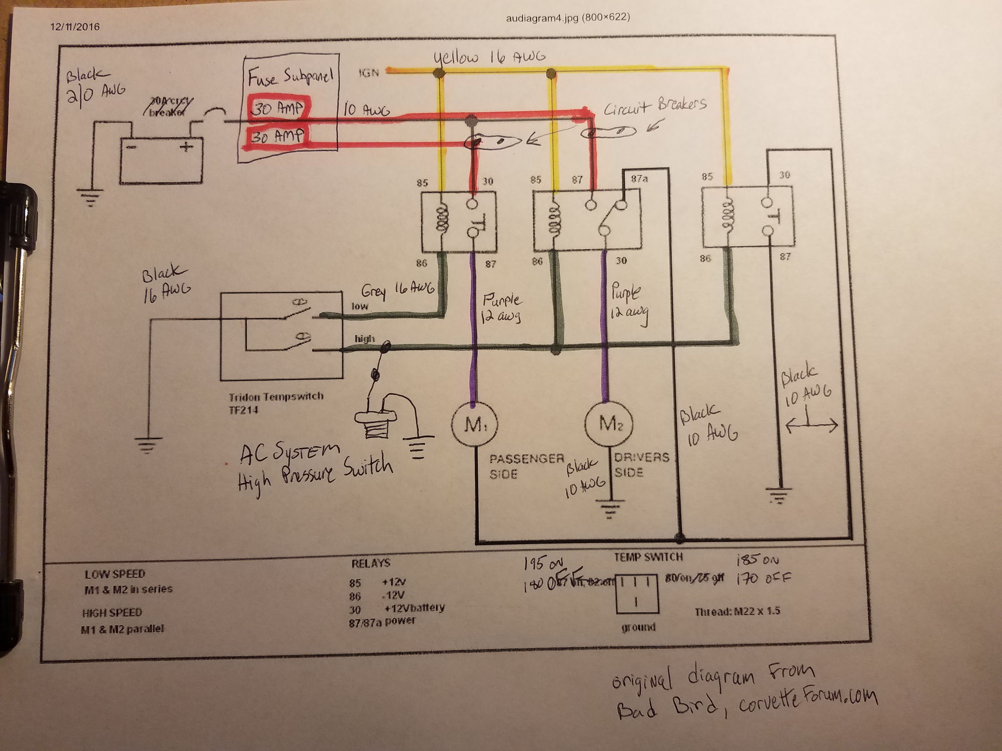 wiring schematic request for dual fan upgrade page 3 corvetteforum chevrolet corvette SPAL Fan Wiring Diagram 