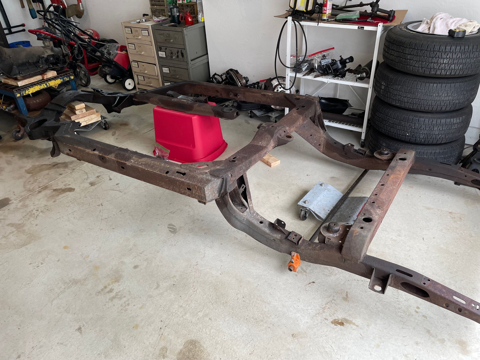 the old frame, quite rusty on surface