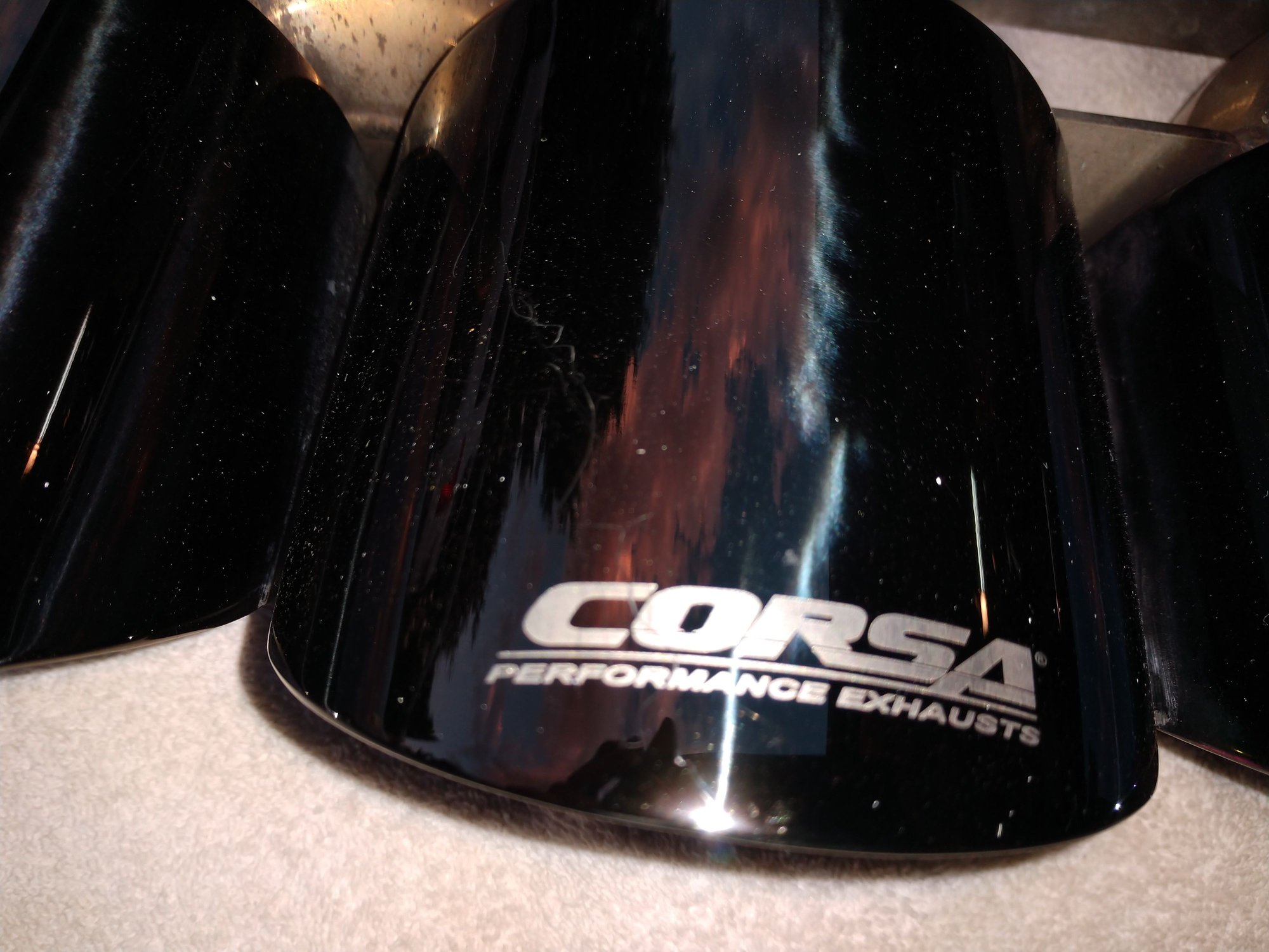 FS (For Sale) Corsa Extreme Mufflers with Black Tips, axle back pipes