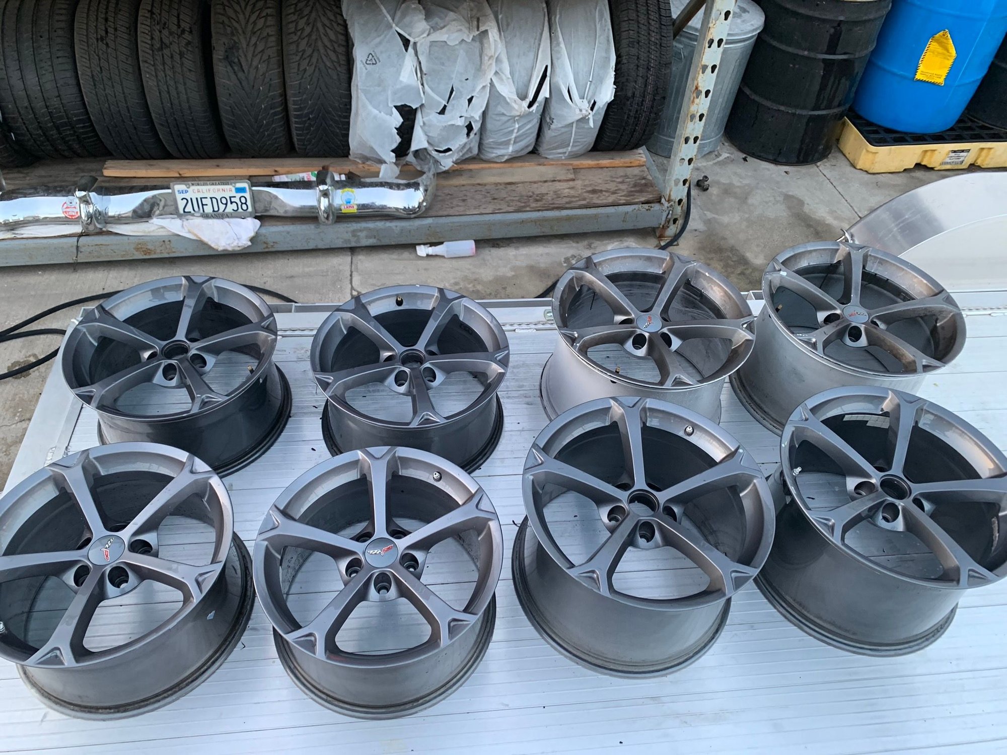 FS (For Sale) C6 Grand Sport Wheels 18x9.5, 19x12 Gunmetal CorvetteForum Chevrolet Corvette