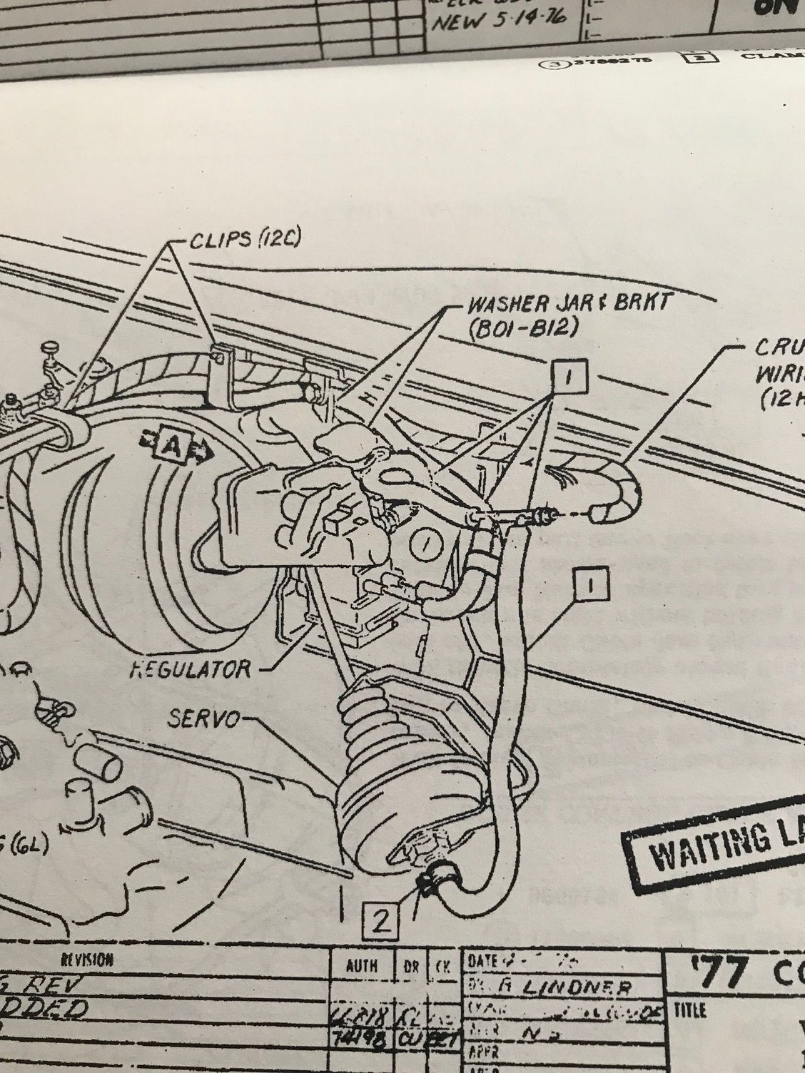 Vacuum Hose for Cruise Control connected to EVAP canister and brake