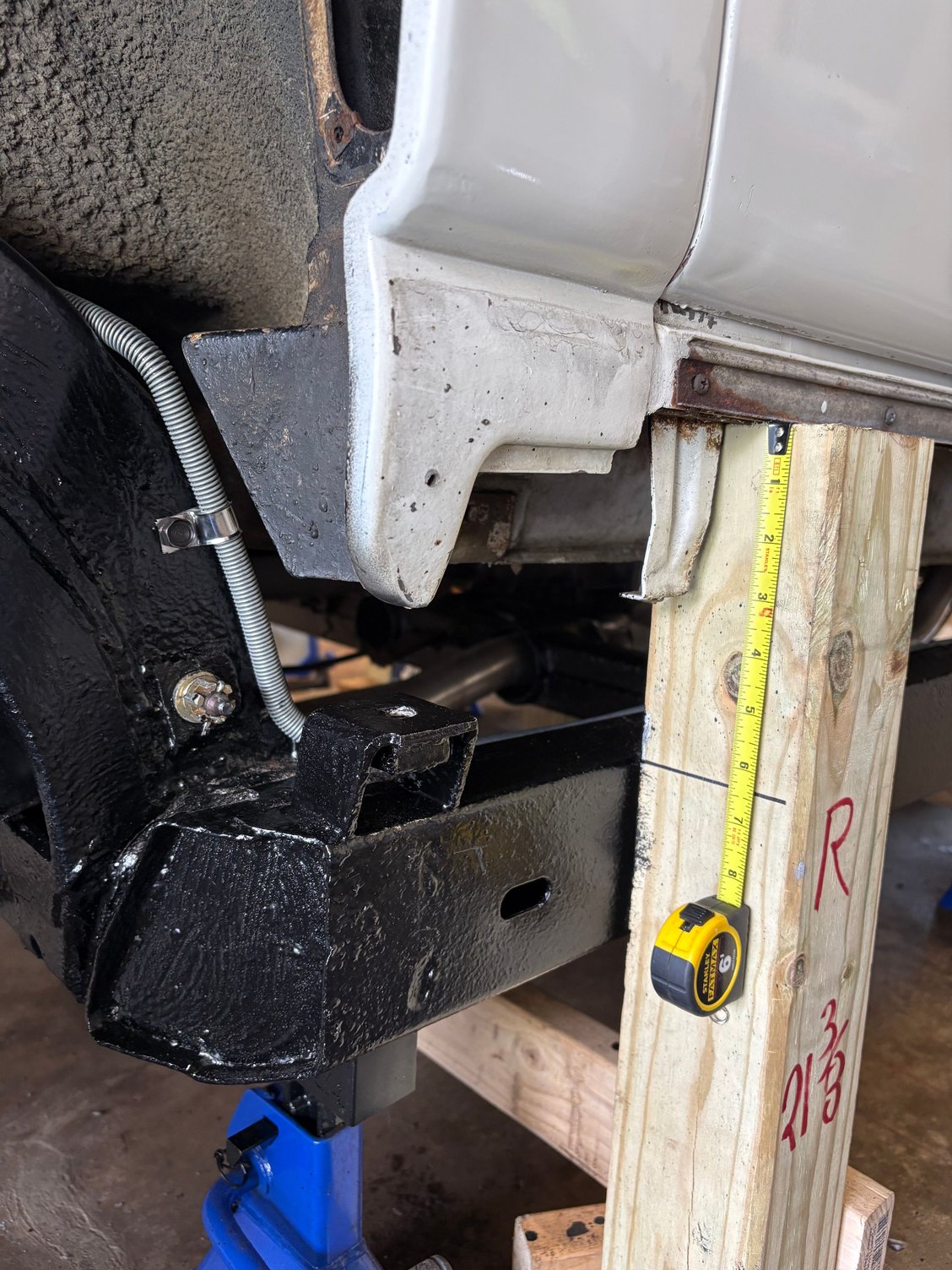 This is how high off the frame I was to replace the fuel line. It was not fun but I got it done. 