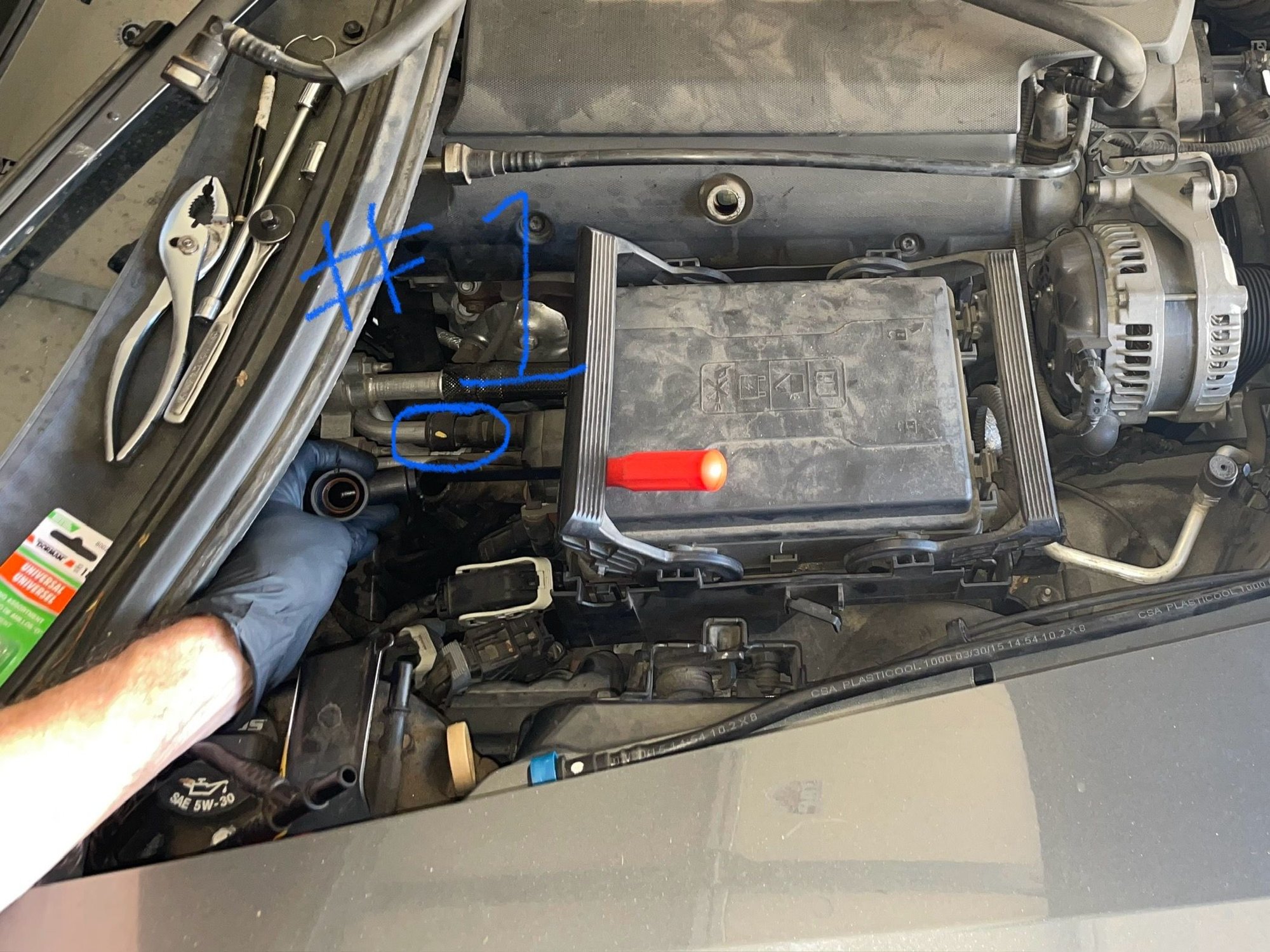 Connector marked #1 was the leak