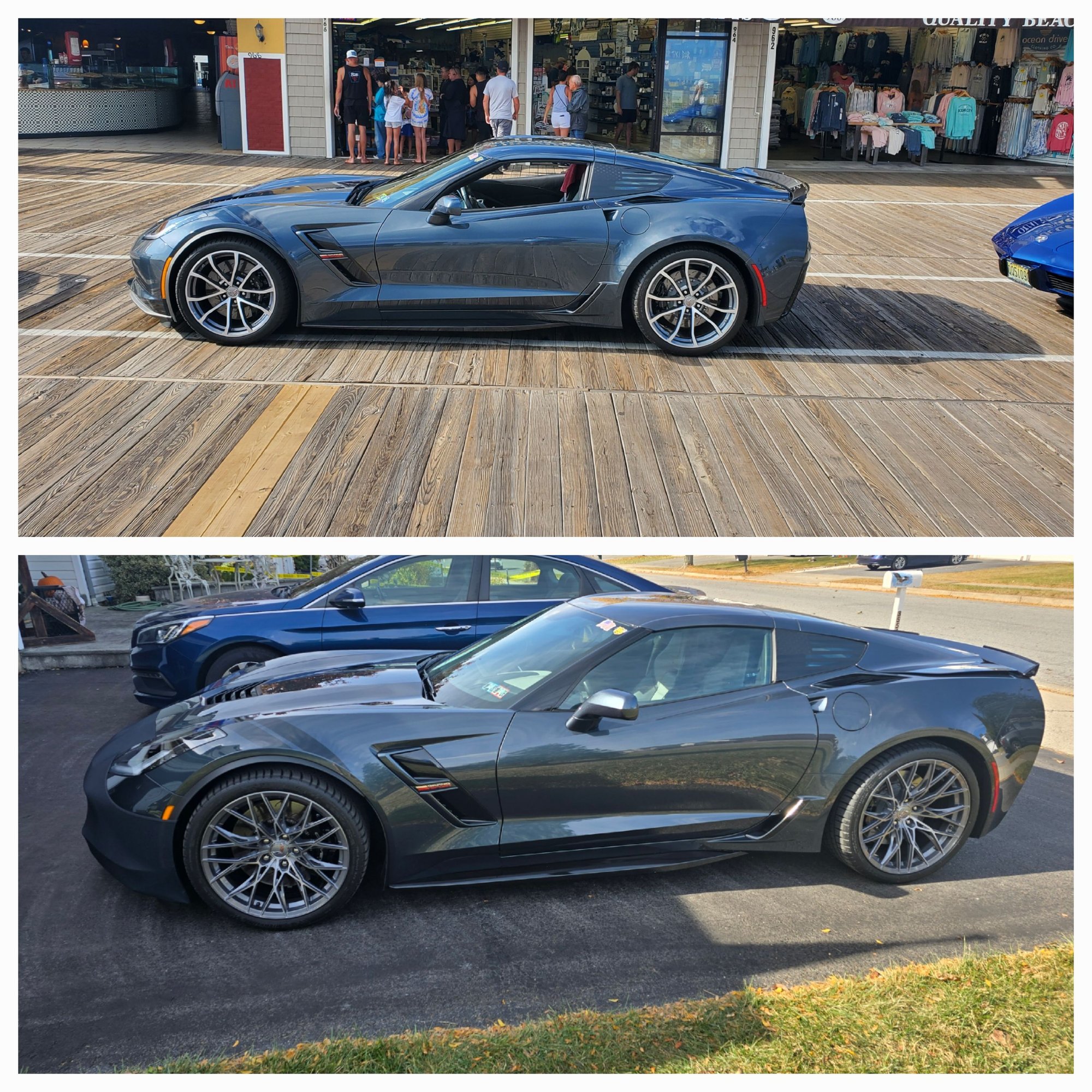 I went trough at least 8 wheels on my 19 GS between being bent or cracked. My Wife refused to ride in the car any more with the **** wheels. I didn't have a ton of money to spend on wheels so I looked around and bought new wheels from E5wheels. They are spin forged and were under 3K for the wheels. Dante at E5wheels was great. Top pic with OEM and bottom with the new.