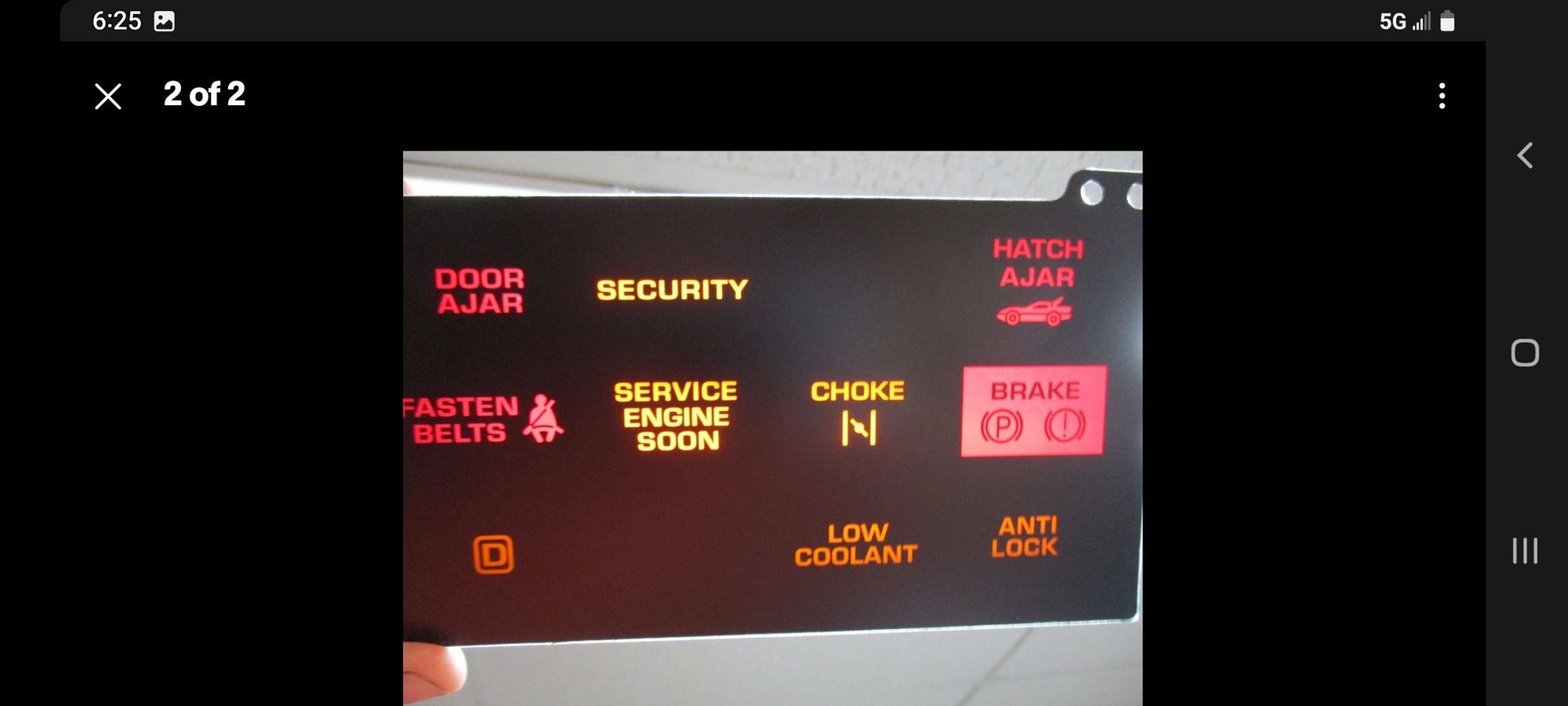 Example of 86 & 87 filter/lens. Notice all icons are in the same place as the earlier version (some icons changed visually, but are still for the correct warnings) the only other difference is the addition of the 
