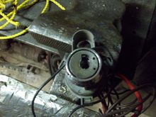 The bit goes just about center of the core.