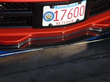 Z06 Stage I GM splitter painted Carbon Flash. The car is sitting on my lift for this photo.