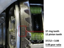 Original rear end.  3.08 gears due to automatic trans (originally).