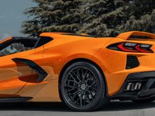 Orange C8 on 19/20” Vorsteiner V-FF 107 wheels (Gloss Black)