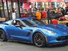 Museum Delivery with my wife showing off her matching Laguna Blue finger nail polish!! You can see the Spectra Gray wheels with machined stripe