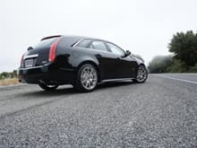 CTS-V Wagon on California Route 35 under lifting fog