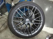 One of the Grey ZR1 wheel with Toyo 888 tire