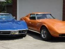1968 Corvette convertible & 1974 Coupe