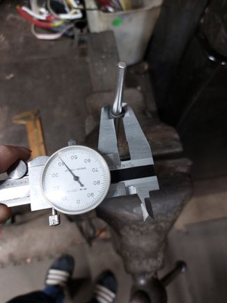 O-ring fit loosely on a tapered drift pin or punch. Measure at the bottom of the O-ring and top and average the reading.