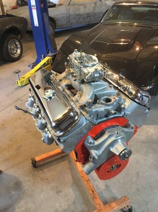 If you want to save even more money, .060 over 454, cast crank, Kieth Black hyper pistons, stock rods with good bolts, Edelbrock rectangle port heads, hydraulic roller in the 240 intake-250 exhaust at .050. This was going in a 67 Camaro that instead went into a circle track car that I beat the piss out of for 2-1/2 seasons 6500 rpm plus for hundreds of laps, and it just got pulled for its intended purpose, still running perfectly, and looks brand new inside. It also has stock exhaust and a HP 