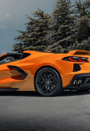 Orange C8 on 19/20” Vorsteiner V-FF 107 wheels (Gloss Black)