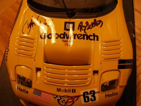 2001 C5-R Le Mans GTS winner autographed by Scott Pruett,Ron Fellows,and Johnny O'Connell