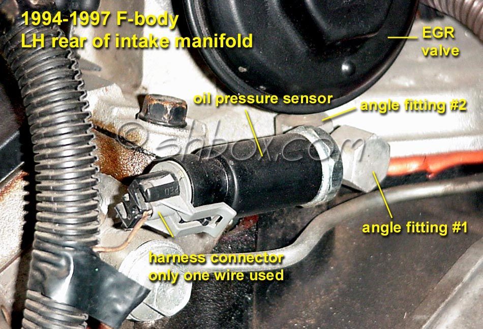 94 LT1 Oil Pressure Sender Angle Fitting #2 ... 93 del sol wiring diagram 