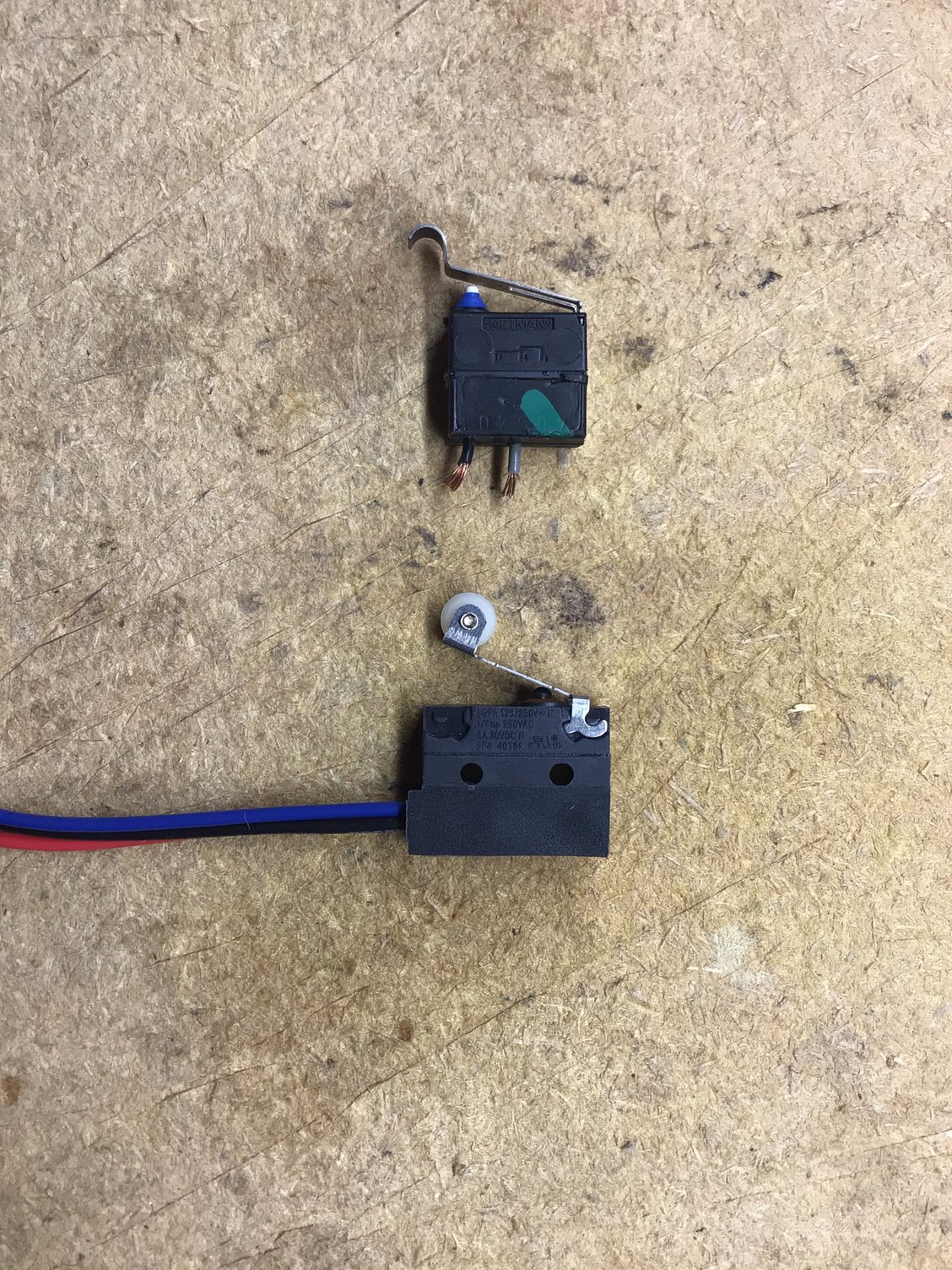 When in position, wires on original exit to the right, wires on replacement exit down.