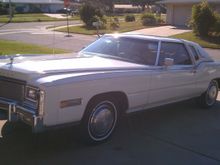 Our '77 Cadillac Eldorado...If you look you can just barely see my Crossfire hiding behind it...