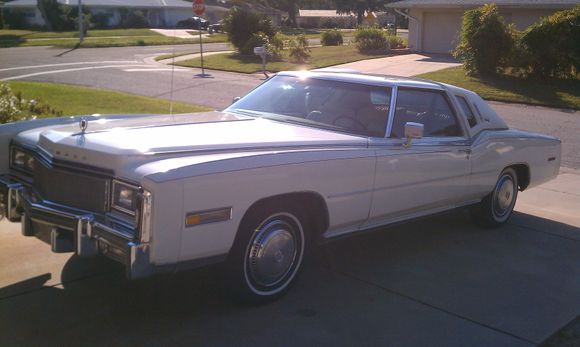 Our '77 Cadillac Eldorado...If you look you can just barely see my Crossfire hiding behind it...