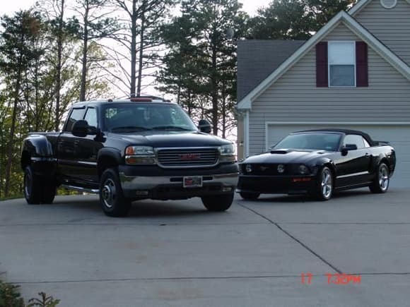 We named the truck Kattie and the Stang Tiffy.
Yes I drive the truck every day of my life. He has the stang.