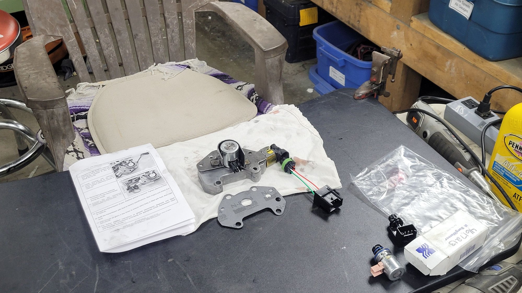New Transducer and Solenoid installed in valve body ready to be installed.