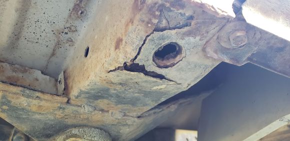 Rusted thru. Box support 