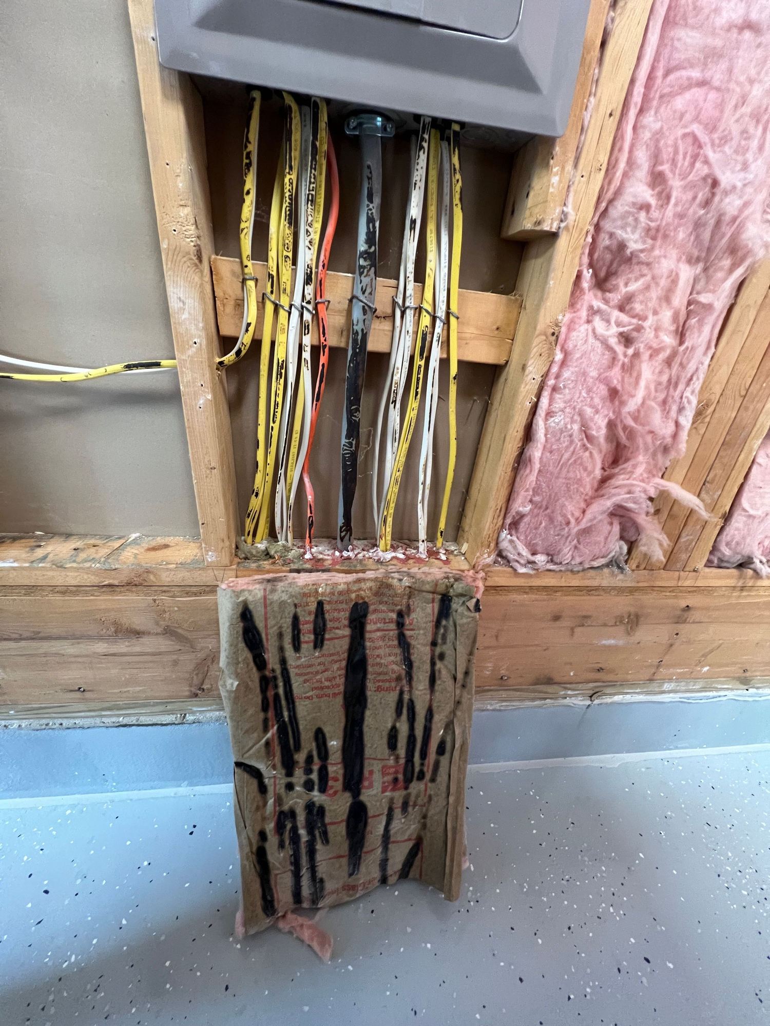 What looks like charred ROMEX / charred insulation around my main